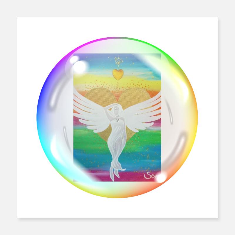 Ange arc-en-ciel de l’amour Sonja Ariel von Staden Poster 40 x 40 cm