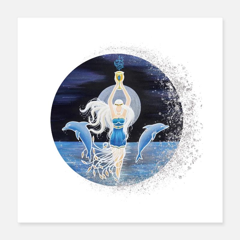Déesse des paillettes de la mer - Sonja Ariel von Staden Poster 40 x 40 cm