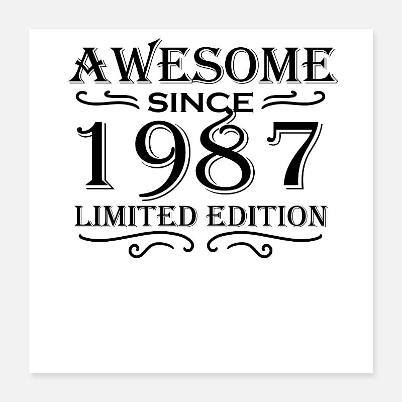 1987 - Born 1987 Poster 16" x 16" (40x40 cm)