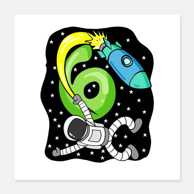 Boy 6 years old gift son astronaut Poster 16" x 16" (40x40 cm)