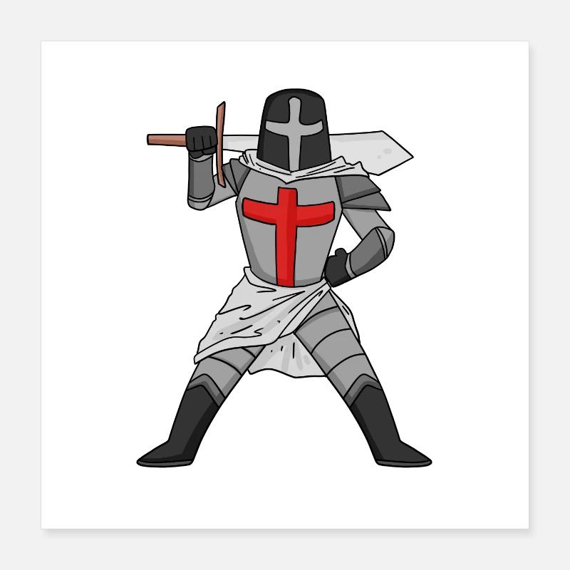 Templer Schwert Kreuz Poster 40x40 cm