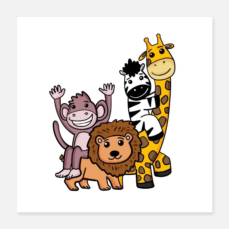 Animaux mignons Poster 40 x 40 cm