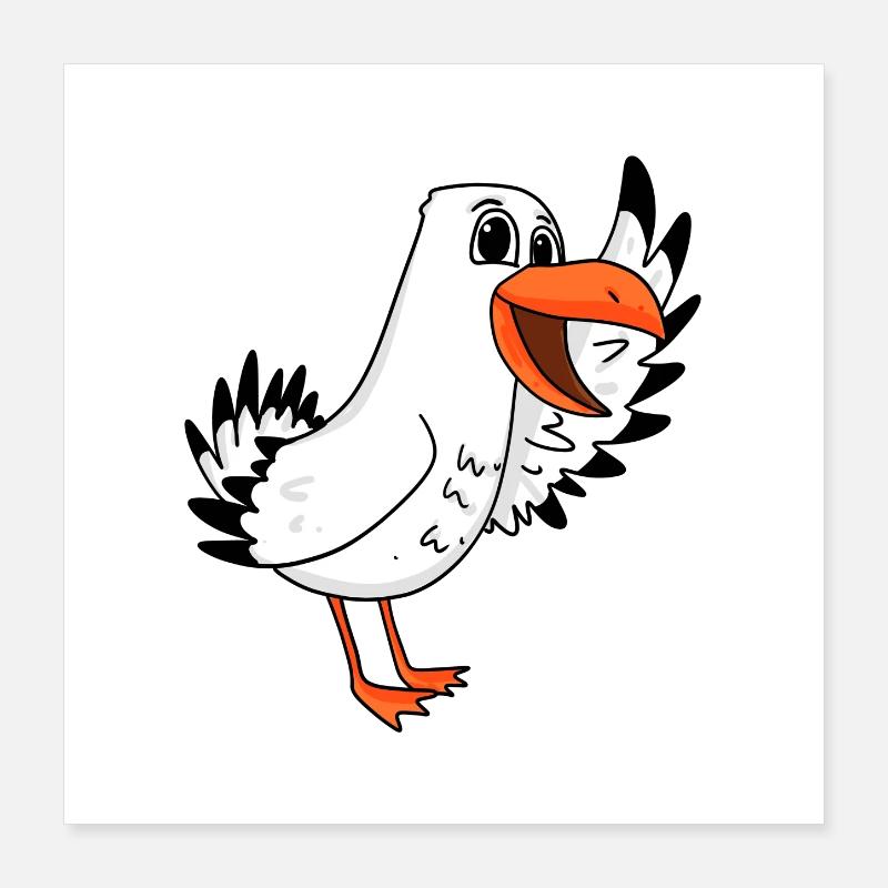 Möwe Begrüßung Poster 40x40 cm