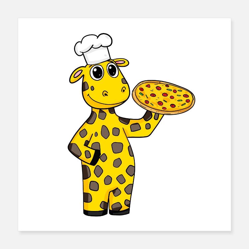 Pizza Maker Pizza Chef Girafe Italienne Poster 40 x 40 cm