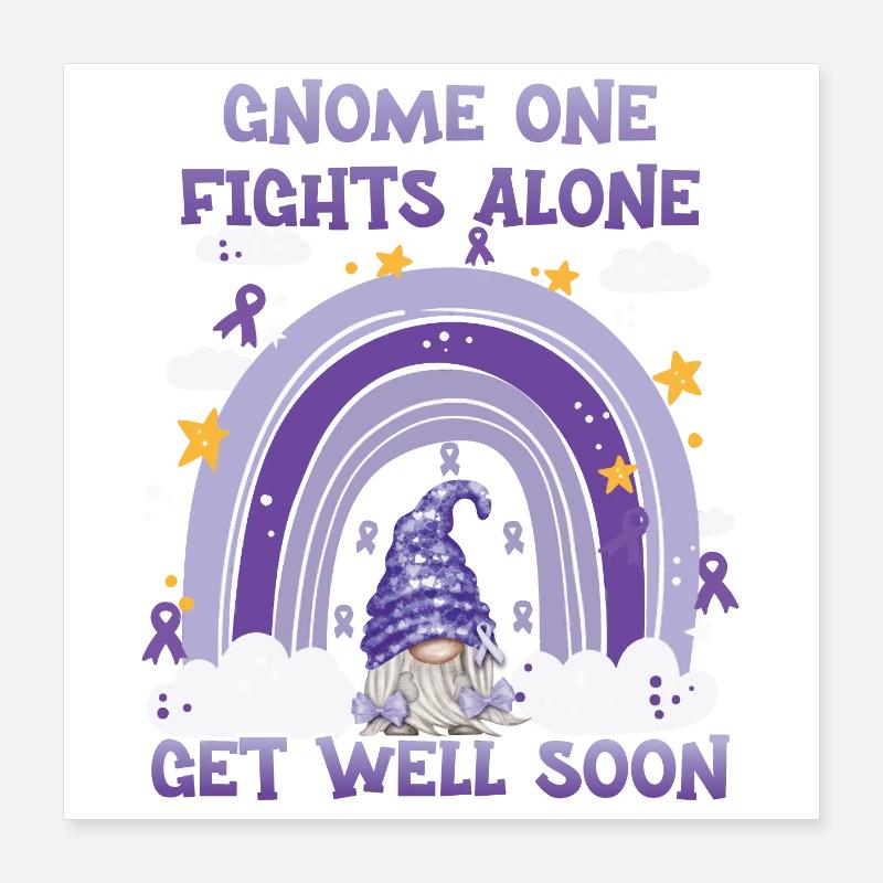 Gnome One Fights Alone Hodgkin Lymphom Poster 40x40 cm