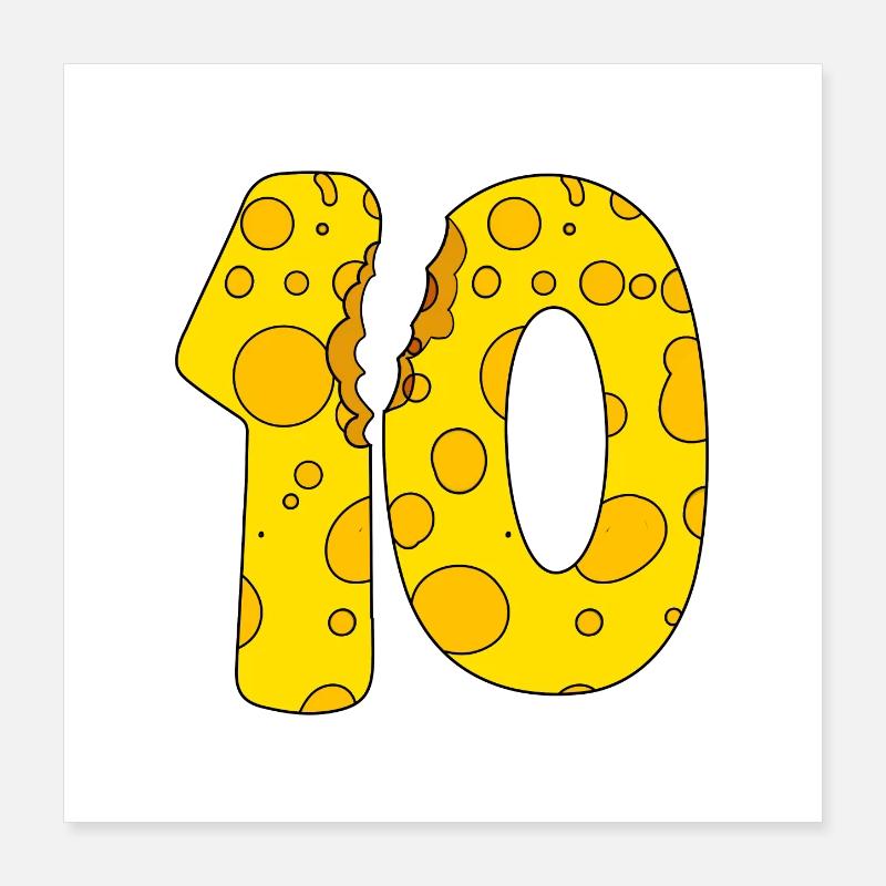 Fromage 10 ans - Cadeau 10e anniversaire Poster 40 x 40 cm