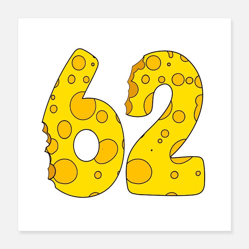 62 ans - Cadeau de 62e anniversaire - 1962 Poster 40 x 40 cm