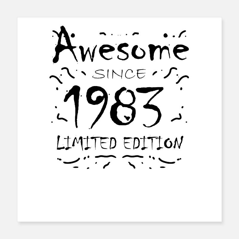 1983 - Né en 1983 Poster 40 x 40 cm