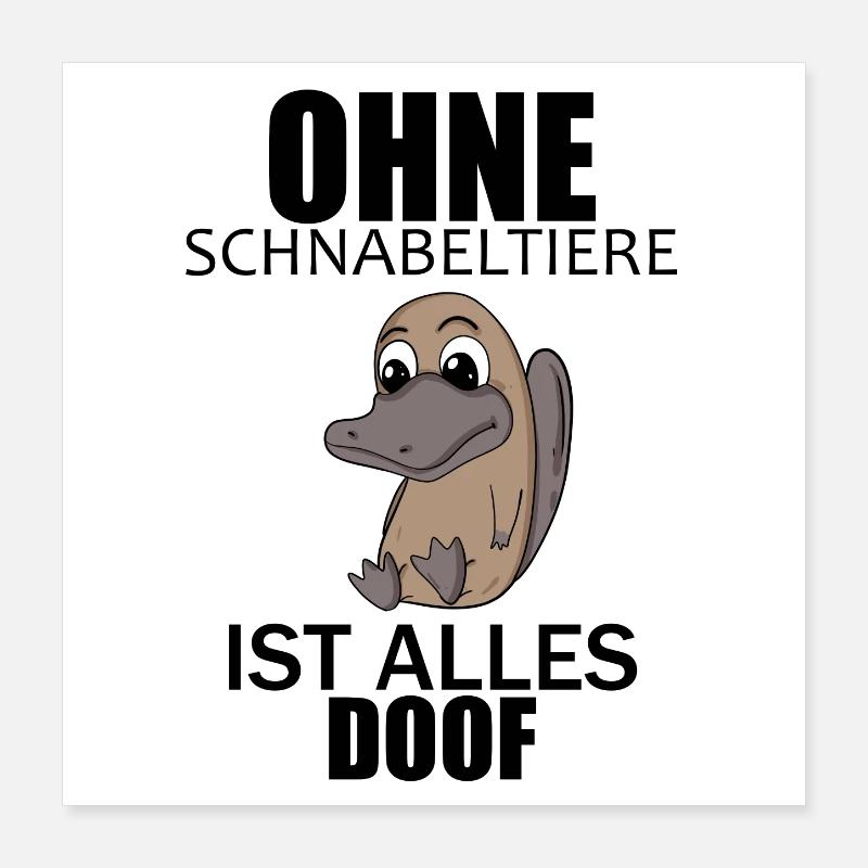 Schnabeltier Poster 40x40 cm