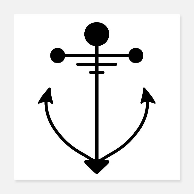 Anchor Black Poster 16" x 16" (40x40 cm)