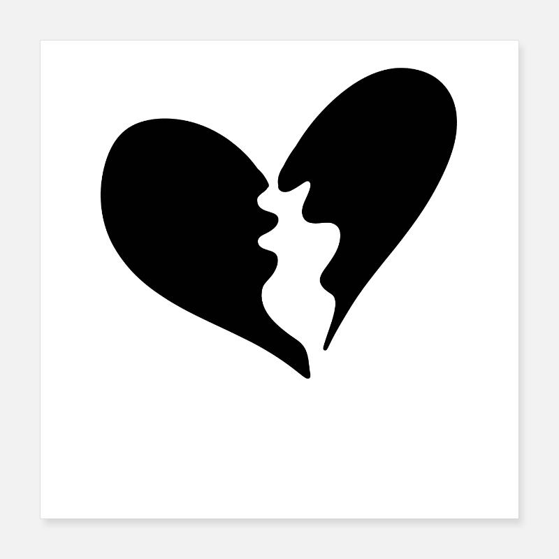 Gebrochenes Herz Poster 40x40 cm