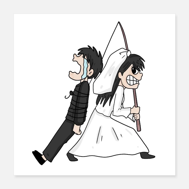 Drôle de mème de mariage Poster 40 x 40 cm