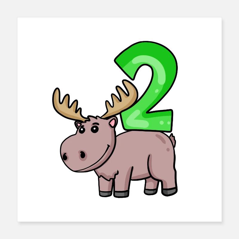 2 Jahre alt - 2 Geburtstag - Ich bin 2 Poster 40x40 cm
