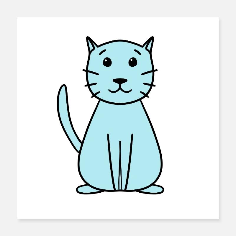 simple cute cat Poster 16" x 16" (40x40 cm)