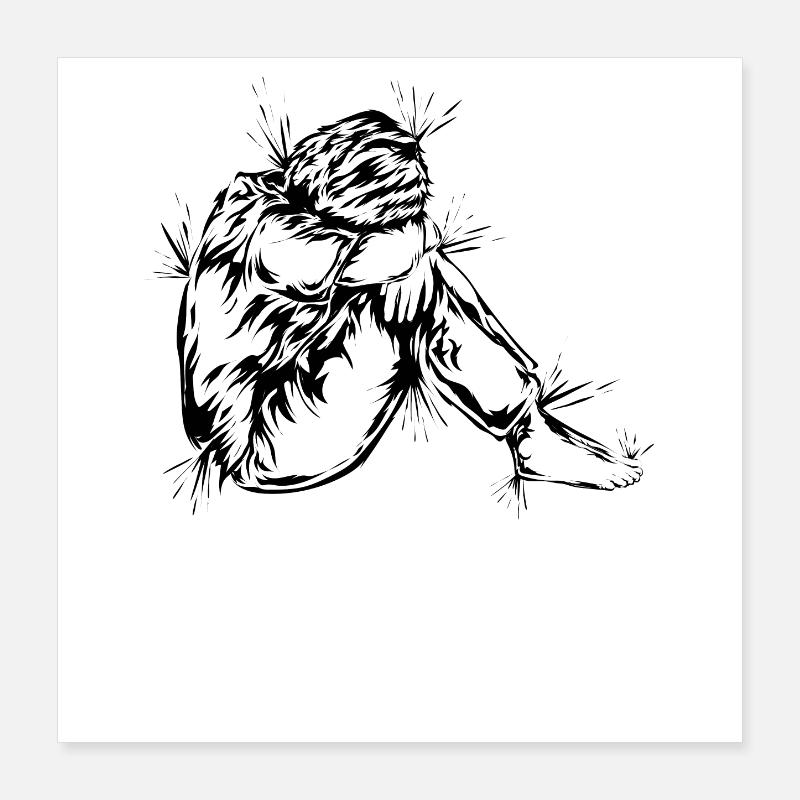 Deuil Dépression Poster 40 x 40 cm