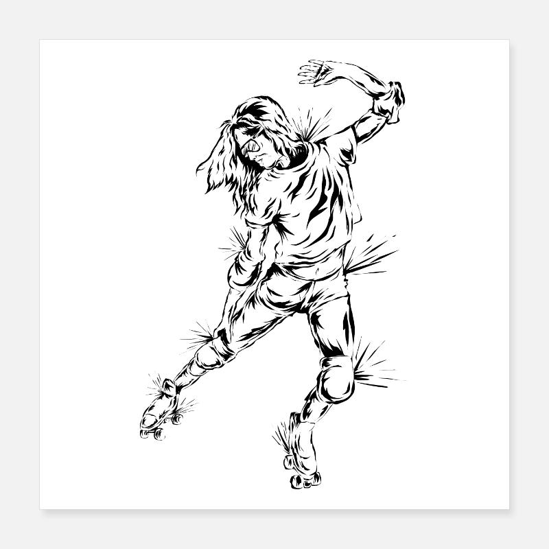 Roller skates roller skating Poster 16" x 16" (40x40 cm)