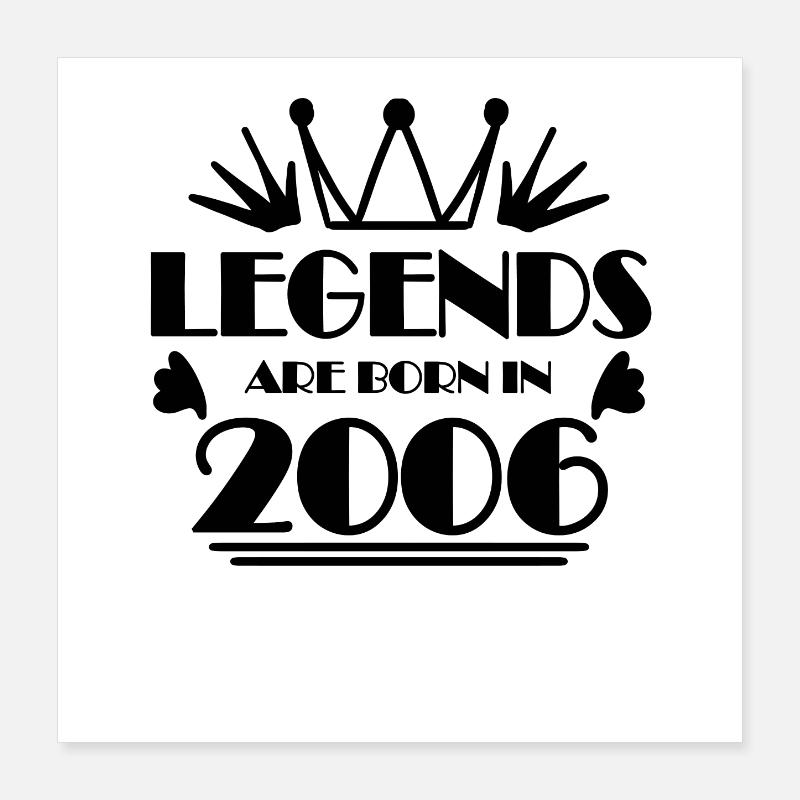 2006 - Né en 2006 Poster 40 x 40 cm