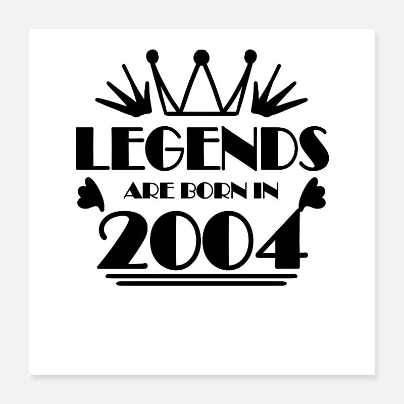 2004 - Né en 2004 Poster 40 x 40 cm