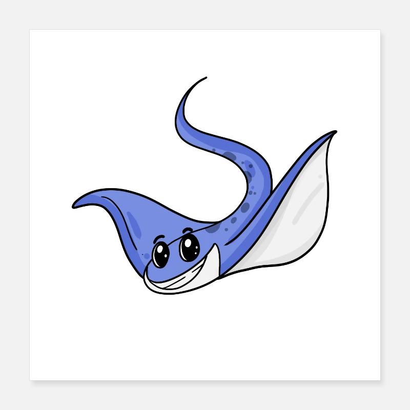 Stingray Poster 16" x 16" (40x40 cm)