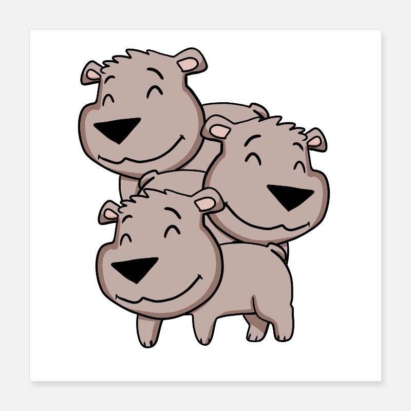 Ours mignons - Ours Poster 40 x 40 cm