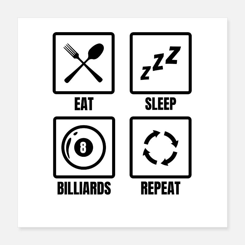 Pool Billard Spieler Poster 40x40 cm