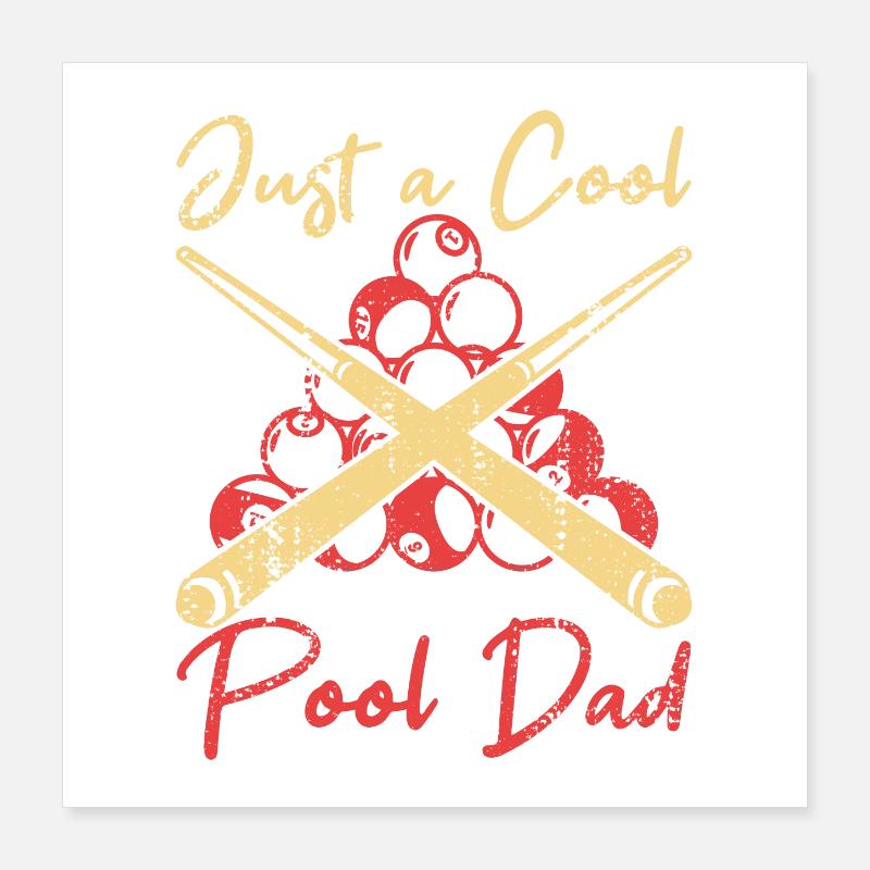 Billard Papa Poster 40x40 cm