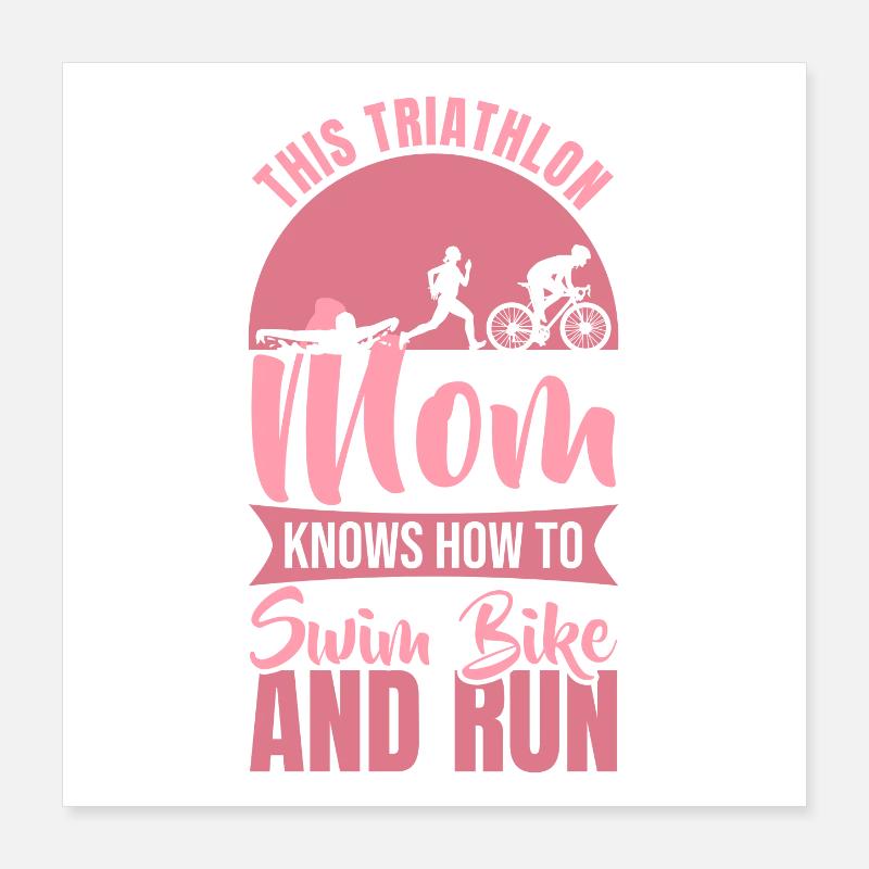 Triathlet Mama Poster 40x40 cm