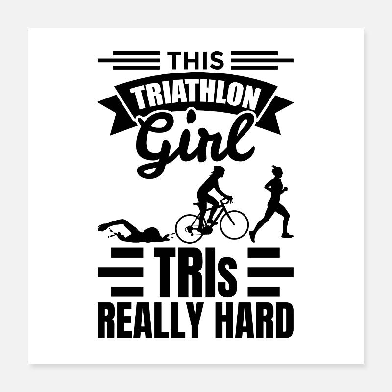 Triathlètes filles Poster 40 x 40 cm