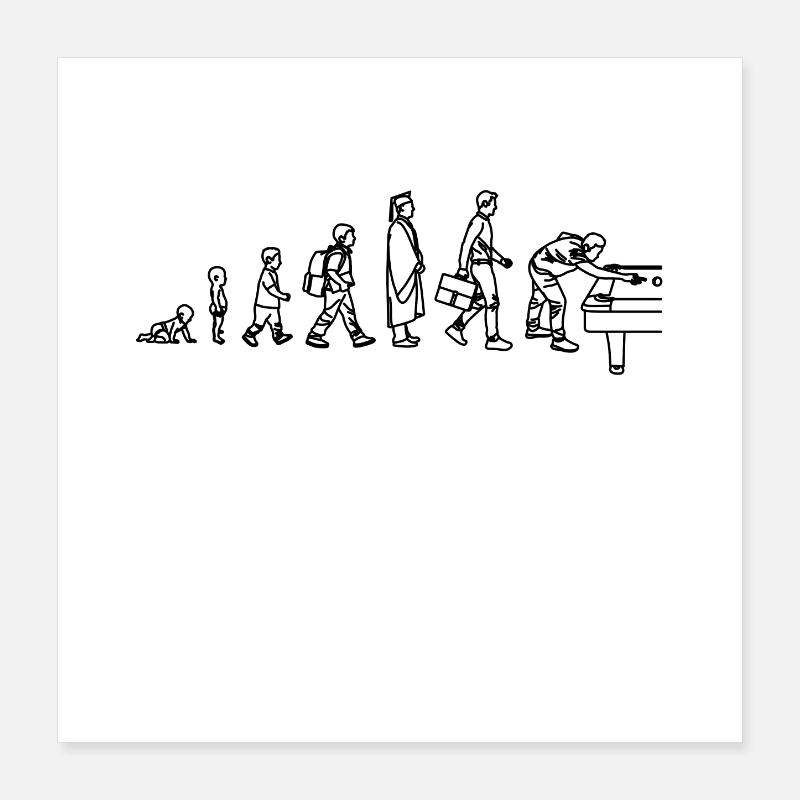 Billard Evolution Poster 40x40 cm