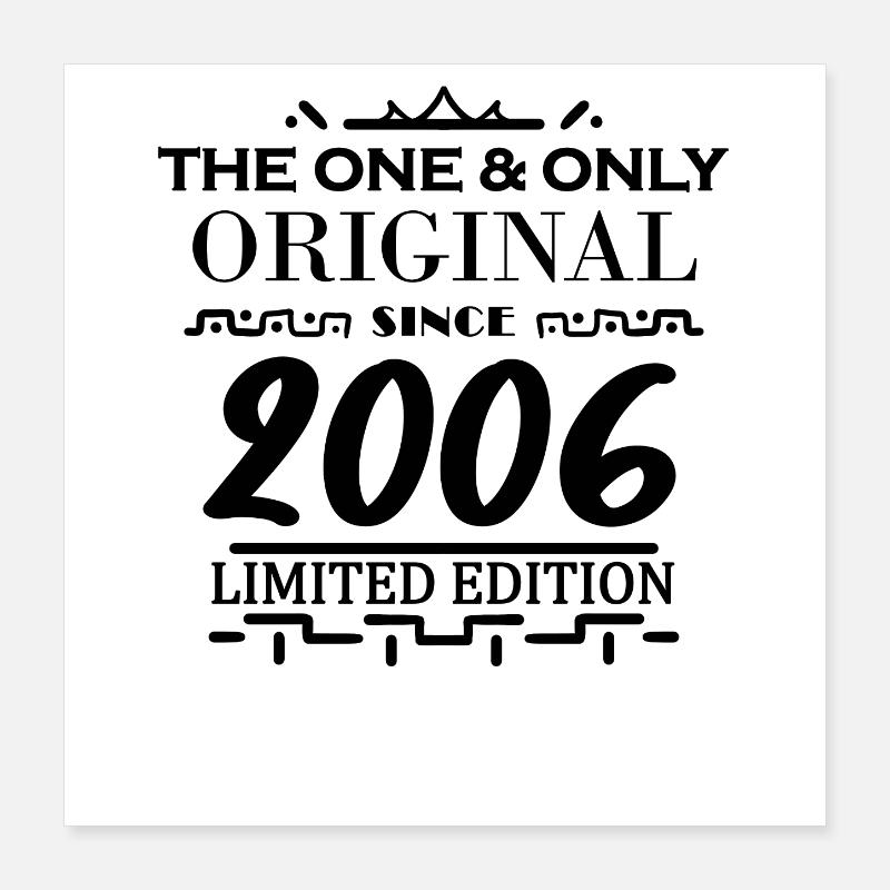 Année de construction 2006 - millésime 2006 Poster 40 x 40 cm