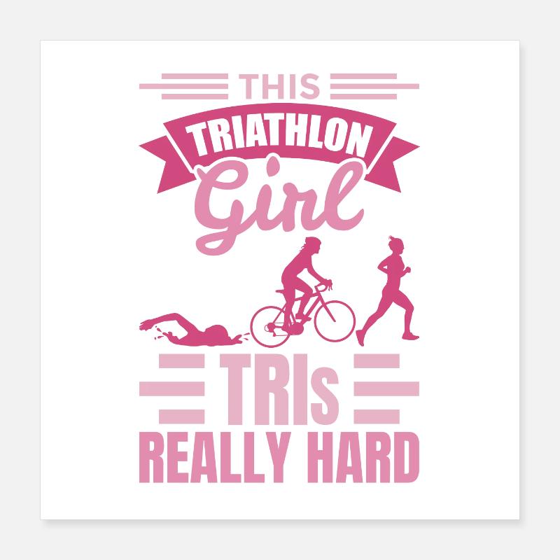 Triathlètes filles Poster 40 x 40 cm
