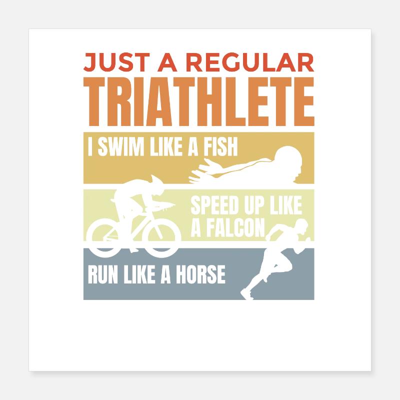 Mauvais triathlète Poster 40 x 40 cm