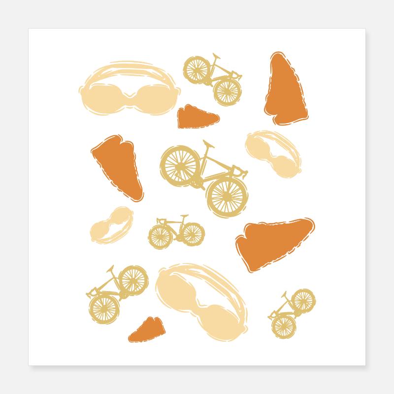 Triathlon Graphics Poster 16" x 16" (40x40 cm)