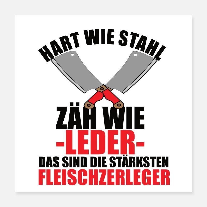 Fleischer Metzger Zerleger Schlachter Poster 40x40 cm