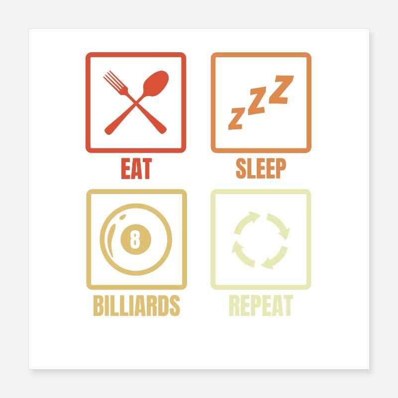 Routine de joueur de billard Poster 40 x 40 cm