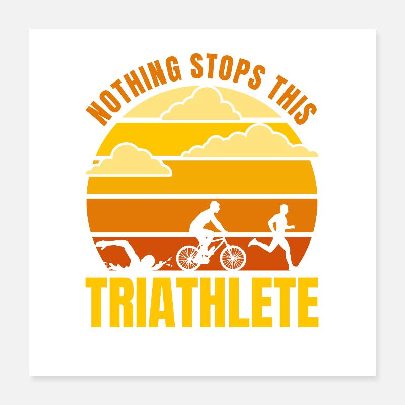 Motivierendes Triathlet Spruch Poster 40x40 cm