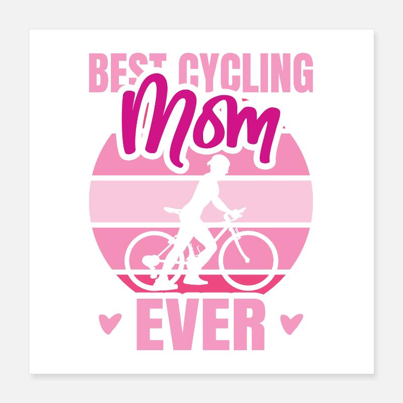 Radfahrer Mutter Poster 40x40 cm