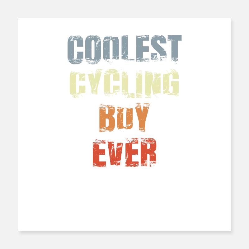 Garçon de vélo Poster 40 x 40 cm