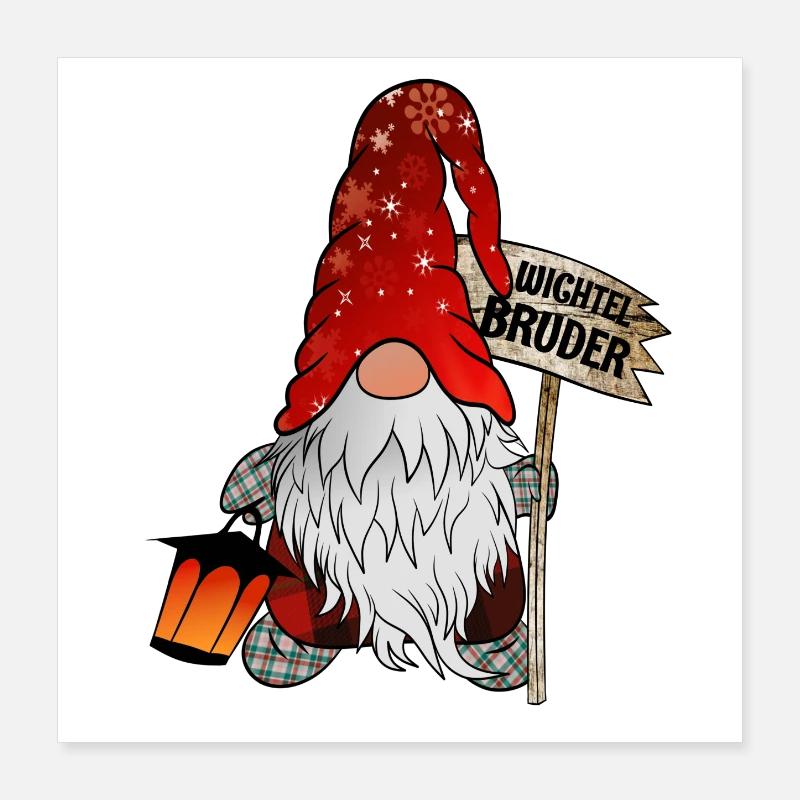 Weihnachts Wichtel Bruder Poster 40x40 cm