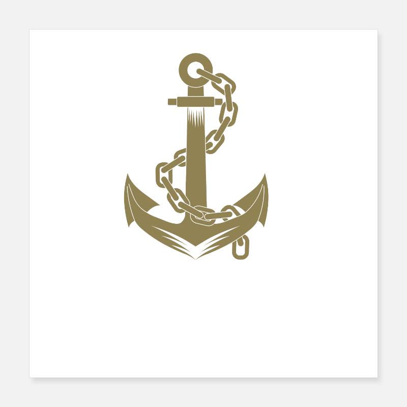 Saillier d’ancre Sailboat Design Poster 40 x 40 cm