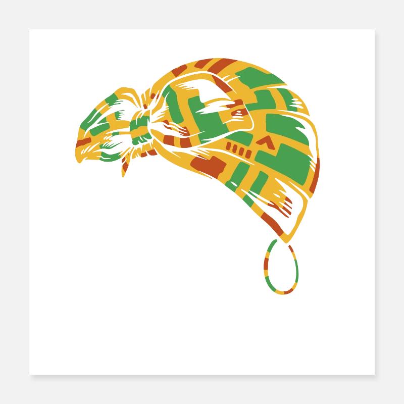 Kente Kopfwrap Portrait Poster 40x40 cm