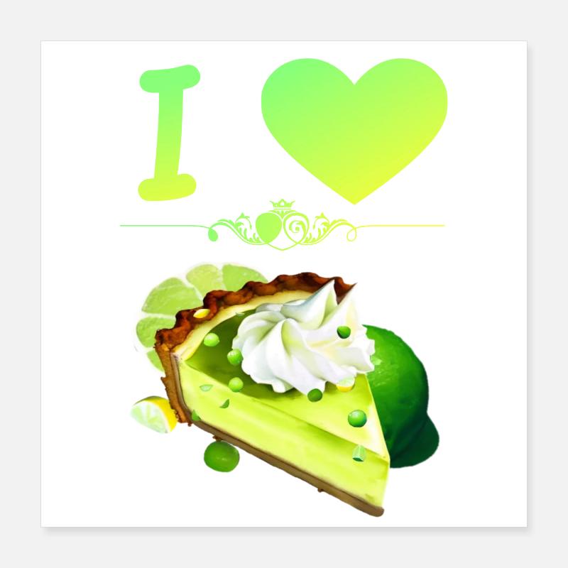 I Love Key Lime Pie Poster 16" x 16" (40x40 cm)