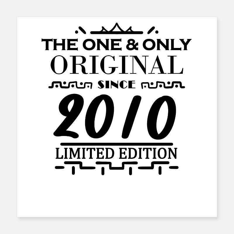 2010 - Année de construction 2010 - Millésime 2010 Poster 40 x 40 cm