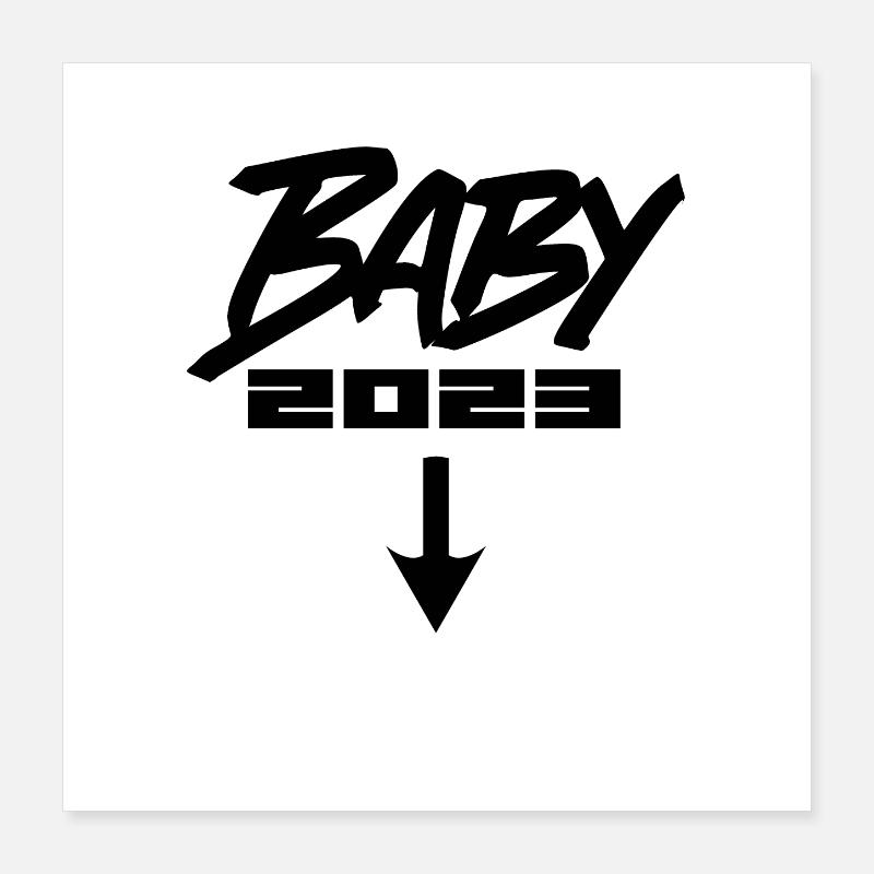 Bébé 2023 - Naissance Enceinte 2023 Grossesse Poster 40 x 40 cm