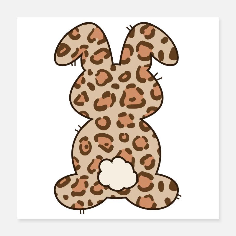 Leopard Pattern Rabbit Easter for Kids Poster 16" x 16" (40x40 cm)