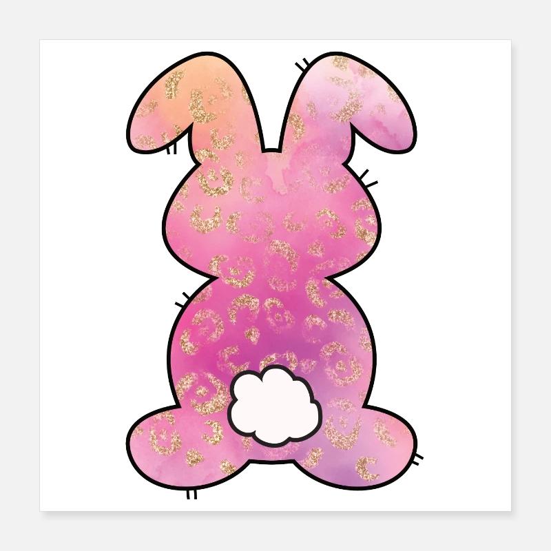 Leopard Pattern Rabbit Easter Poster 16" x 16" (40x40 cm)