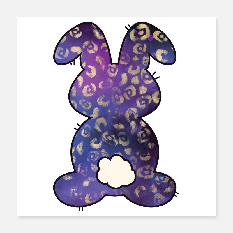 Lapin de Pâques à motif léopard Poster 40 x 40 cm