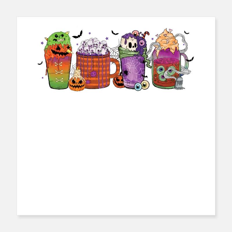 Coupe de chocolat chaud d’automne Halloween Poster 40 x 40 cm