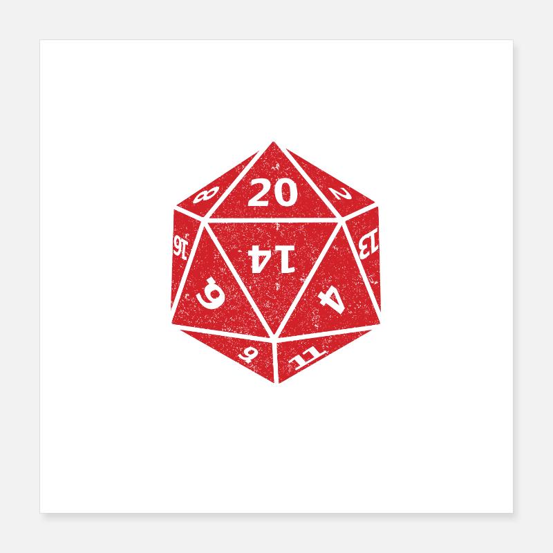 Dungeons Dice RPG Dragons ECCO COME ROTOLO Poster 40x40 cm