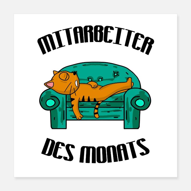 Mitarbeiter Des Monats Lustig Büro Arbeit Geschenk Poster 40x40 cm